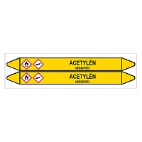 Značení potrubí, acetylén,2 ks, 450 × 52 mm